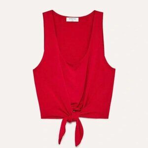 Aritzia Babaton Jeronimo Tie Front Tank Top (size XS, red)